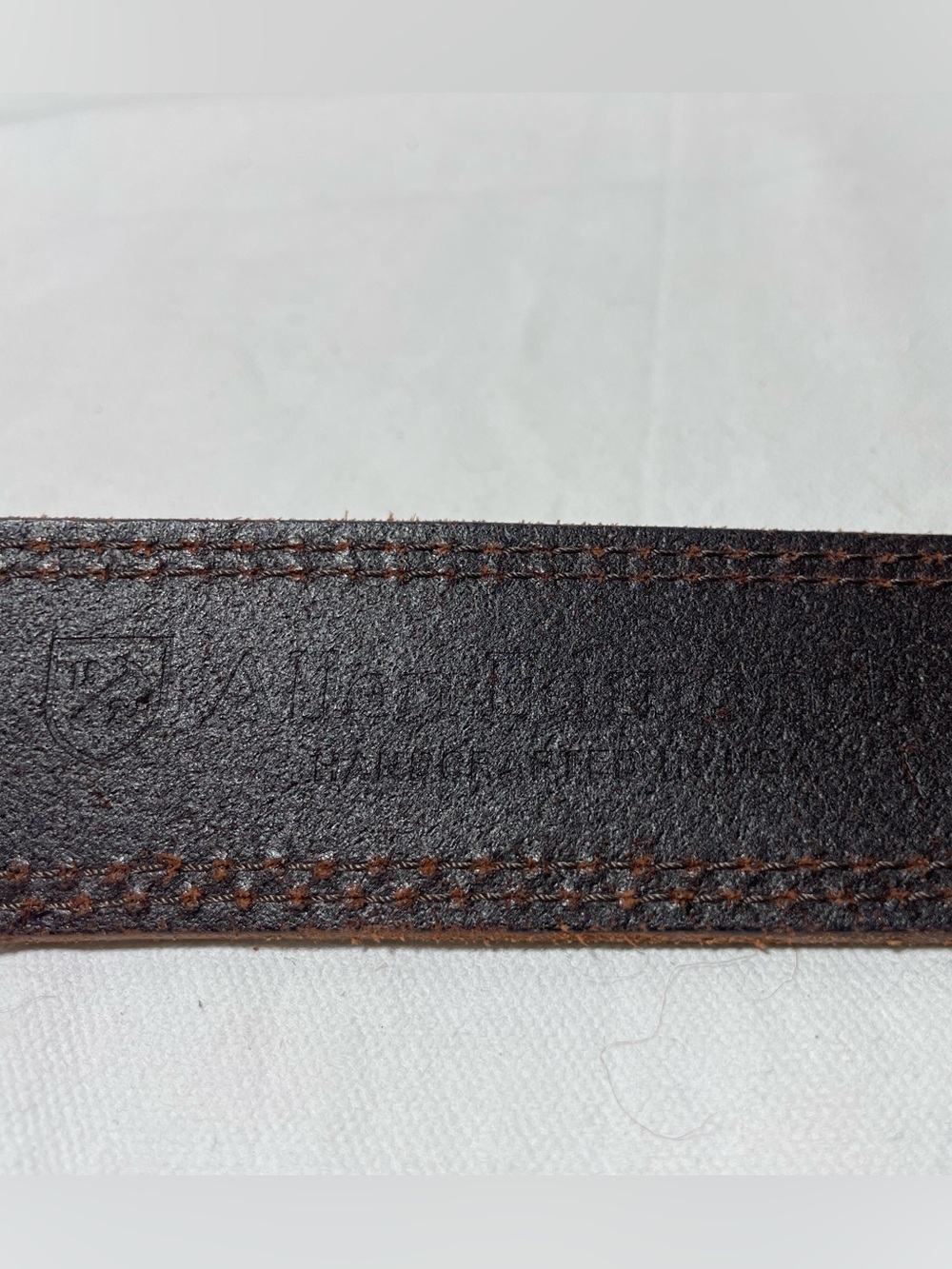 Allen Edmonds Leather Belt Men’s 41 Dark Brown Brass USA Made - Picture 9 of 16